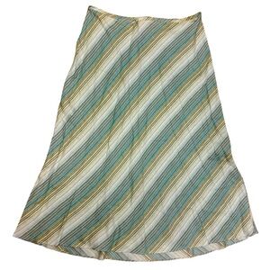 Lane Bryant Blue Green Striped Boho Maxi Skirt Plus Size 18/20
